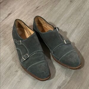 Men's Gray Double Monk Strap Shoes Alfred Sargent for J Crew